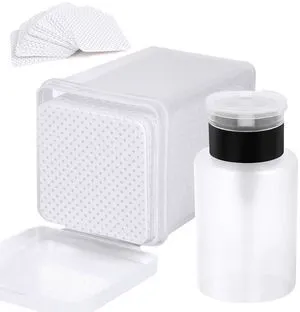 200 Pieces Nail Cotton Pads, 1 Pull-Down Pump Dispenser Bottle, Super Absorbent Soft Non-Woven Eyelash Glue Wipes, Nail Polish Dehumidifier for Eyelash Extensions and Nai 200 Pieces Nail Cotton Pads, 1 Pull-Down Pump Dispenser Bottle, Super Absorbent Soft Non-Woven Eyelash Glue Wipes, Nail Polish Dehumidifier for Eyelash Extensions and Nai