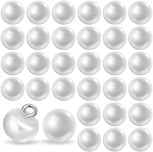 30 PCS 10mm Round Pearl Buttons with Shank, White Decorative for Sewing, Dresses, Shirts, DIY Crafts 30 PCS 10mm Round Pearl Buttons with Shank, White Decorative for Sewing, Dresses, Shirts, DIY Crafts