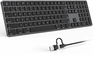B.FRIENDIT Bluetooth Keyboard for Mac, Aluminum Rechargeable Slim Wireless Keyboard, Multi-Device, Full Size with Numeric Keypad, Silent Scissor Switch for MacBook Pro/Air, iMac, iPad - Space G B.FRIENDIT Bluetooth Keyboard for Mac, Aluminum Rechargeable Slim Wireless Keyboard, Multi-Device, Full Size with Numeric Keypad, Silent Scissor Switch for MacBook Pro/Air, iMac, iPad - Space G