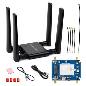 Waveshare 5G DONGLE Expansion Board ONLY, USB 3.2 Port, Aluminum Alloy Case, Quad Antennas, Onboard M.2 Key B Interface, Does NOT Include 5G Module Waveshare 5G DONGLE Expansion Board ONLY, USB 3.2 Port, Aluminum Alloy Case, Quad Antennas, Onboard M.2 Key B Interface, Does NOT Include 5G Module