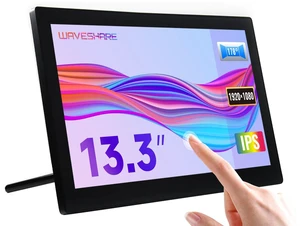 waveshare 13.3inch Capacitive Touch Screen LCD V1, with Case and Toughened Glass Cover, 19201080, HDMI, IPS, waveshare 13.3inch Capacitive Touch Screen LCD V1, with Case and Toughened Glass Cover, 19201080, HDMI, IPS,