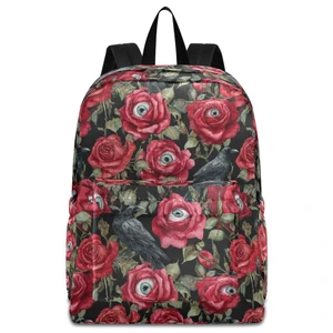 ZzWwR Halloween Red Roses with Eyeballs Crows Big Travel Laptop Backpack Durable Computer Bag Gift for Men Women School Bookbags Work ZzWwR Halloween Red Roses with Eyeballs Crows Big Travel Laptop Backpack Durable Computer Bag Gift for Men Women School Bookbags Work