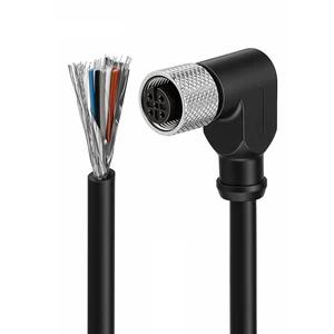 ZBLZGP M12 5-Pin Female A-Code Right Angle Pigtail Cable, 5m (16.4ft) 24 AWG Shielded Sensor Actuator Cord, IP67 Industrial Signal Wire for PLC and Factory Automation ZBLZGP M12 5-Pin Female A-Code Right Angle Pigtail Cable, 5m (16.4ft) 24 AWG Shielded Sensor Actuator Cord, IP67 Industrial Signal Wire for PLC and Factory Automation