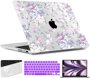 TWOLSKOO Compatible with MacBook Pro 14 inch Case M5 2026 2025-2021 Release M4 M3 M2 M1 Pro/Max Chip, Plastic Hard Shell & Keyboard Cover & Screen Protector & Trackpad Film, Purple Peony TWOLSKOO Compatible with MacBook Pro 14 inch Case M5 2026 2025-2021 Release M4 M3 M2 M1 Pro/Max Chip, Plastic Hard Shell & Keyboard Cover & Screen Protector & Trackpad Film, Purple Peony