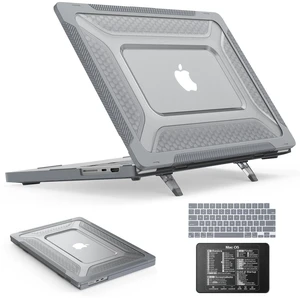 SEYMAC stock Case for MacBook Pro 16 inch, Shock-Absorbing Protection with Folding Stand &Mouse Pad Case for MacBook Pro 16 inch, Gray SEYMAC stock Case for MacBook Pro 16 inch, Shock-Absorbing Protection with Folding Stand &Mouse Pad Case for MacBook Pro 16 inch, Gray