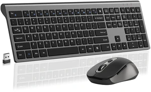 SHUNJINRUN Ultra Thin Ergonomic Silent Wireless Keyboard Mouse Combo Grey SHUNJINRUN Ultra Thin Ergonomic Silent Wireless Keyboard Mouse Combo Grey