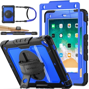 SEYMAC stock Case for iPad 6th / 5th Generation Case/Air 2 / Pro 9.7 inch, Heavy Duty Protective with Screen Protector, with Pencil Holder, Hand Strap, Shoulder Strap, 360 Rotate Stand, Blue+Black SEYMAC stock Case for iPad 6th / 5th Generation Case/Air 2 / Pro 9.7 inch, Heavy Duty Protective with Screen Protector, with Pencil Holder, Hand Strap, Shoulder Strap, 360 Rotate Stand, Blue+Black