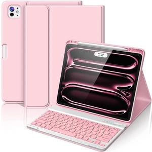 FUWANG for iPad Pro 13 inch Case with Keyboard (M5/M4) 2025/2024, Pink FUWANG for iPad Pro 13 inch Case with Keyboard (M5/M4) 2025/2024, Pink