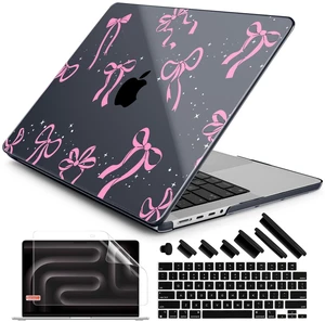 DONGKE Case for MacBook Pro 14 Inch (2026-2021 Release, M5 M4 M3 M2 M1 Pro/Max Chip), Plastic Slim Hard Shell Protective Cover with Keyboard Cover & Screen Protector, Bows & Stars DONGKE Case for MacBook Pro 14 Inch (2026-2021 Release, M5 M4 M3 M2 M1 Pro/Max Chip), Plastic Slim Hard Shell Protective Cover with Keyboard Cover & Screen Protector, Bows & Stars