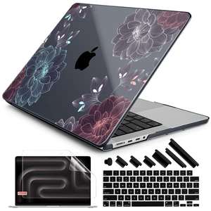 DONGKE Compatible with MacBook Pro 16 Inch Case (2026-2021 Release, M5 M4 M3 M2 M1 Pro/Max Chip), Plastic Hard Shell Cover with Keyboard Cover & Screen Protector for MacBook Pro 16", Dahlia Flowers DONGKE Compatible with MacBook Pro 16 Inch Case (2026-2021 Release, M5 M4 M3 M2 M1 Pro/Max Chip), Plastic Hard Shell Cover with Keyboard Cover & Screen Protector for MacBook Pro 16", Dahlia Flowers