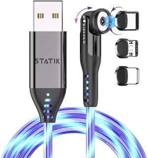Statik 360 Magnetic Charging Cable - Type C Charger 3 in 1 USB C to USB C Cable, Micro USB & iProduct Tips, USB A Adapter, Phone Charger Cord, Compatible with All Devices - GloBright 6FT/2M, 3 Pack Statik 360 Magnetic Charging Cable - Type C Charger 3 in 1 USB C to USB C Cable, Micro USB & iProduct Tips, USB A Adapter, Phone Charger Cord, Compatible with All Devices - GloBright 6FT/2M, 3 Pack