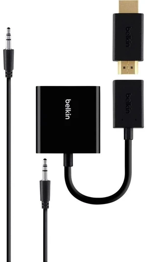 Belkin HDMI to VGA Adapter Kit with 3.5mm Audio, Black Belkin HDMI to VGA Adapter Kit with 3.5mm Audio, Black