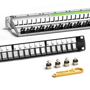 AMPCOM 24 Ports 1U Blank Keystone Patch Panel, 19 inch Rack or Wall Mount with Rear Cable Management Panel for Ethernet CAT5e/CAT6/CAT7, USB, HDMI AMPCOM 24 Ports 1U Blank Keystone Patch Panel, 19 inch Rack or Wall Mount with Rear Cable Management Panel for Ethernet CAT5e/CAT6/CAT7, USB, HDMI