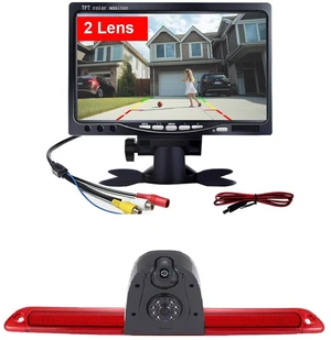 Top Mount Brake Light Reverse Backup Camera Double Rear View Camera Two Lens Camera+7 inch LCD Monitor for Mercedes Benz Sprinter W906/VW Crafter Caravelle 2007-2015 Top Mount Brake Light Reverse Backup Camera Double Rear View Camera Two Lens Camera+7 inch LCD Monitor for Mercedes Benz Sprinter W906/VW Crafter Caravelle 2007-2015
