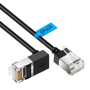 Flexible Gigabit Cat6 Ethernet Cable 270 Upward Angle 10FT 5Pack, UTP Flexible Gigabit Cat6 Ethernet Cable 270 Upward Angle 10FT 5Pack, UTP