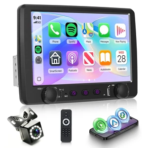 9'' Single Din Car Stereo with Wireless CarPlay and Android Auto,Single Din Touchscreen Car Radio with Rear View Camera Hands-Free Bluetooth USB Type-C SWC EQ FM Radio 9'' Single Din Car Stereo with Wireless CarPlay and Android Auto,Single Din Touchscreen Car Radio with Rear View Camera Hands-Free Bluetooth USB Type-C SWC EQ FM Radio