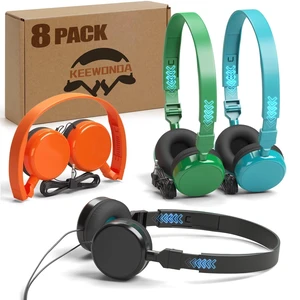 Keewonda 8-Pack Bulk Classroom Headphones 85dB Volume Limited 3.5mm Jack School Headsets for Students Adults Keewonda 8-Pack Bulk Classroom Headphones 85dB Volume Limited 3.5mm Jack School Headsets for Students Adults