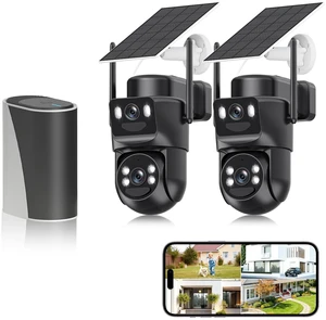Leibuu 4K Solar Security Cameras Wireless Outdoor with Dual Lens, 2 Cam Kit, No Subscription Fee, Home Security System with Color Night Vision, Auto Tracking, Motion Detection Leibuu 4K Solar Security Cameras Wireless Outdoor with Dual Lens, 2 Cam Kit, No Subscription Fee, Home Security System with Color Night Vision, Auto Tracking, Motion Detection