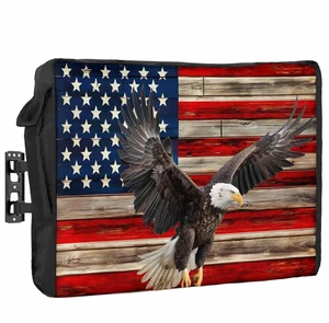 DecorLovee Retro American Flag Outdoor TV Cover 80 to 85 Inches Weatherproof & Waterproof, Blue Red USA Flag Outdoor TV Enclosure with Remote Control Pocket, Eagle TV Screen Protectors for Outside TV DecorLovee Retro American Flag Outdoor TV Cover 80 to 85 Inches Weatherproof & Waterproof, Blue Red USA Flag Outdoor TV Enclosure with Remote Control Pocket, Eagle TV Screen Protectors for Outside TV