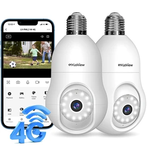 LaView 4G LTE Cellular Light Bulb Security Camera,3602K Security Cameras Wireless Outdoor Indoor 4MP Full Color Day and Night,Motion Detection, Audible Alarm,Easy Installation (2PK) LaView 4G LTE Cellular Light Bulb Security Camera,3602K Security Cameras Wireless Outdoor Indoor 4MP Full Color Day and Night,Motion Detection, Audible Alarm,Easy Installation (2PK)