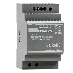 CXCESNS HDR-60-24 Din Rail Power Supply,24V DC 2.5A 60W CXCESNS HDR-60-24 Din Rail Power Supply,24V DC 2.5A 60W