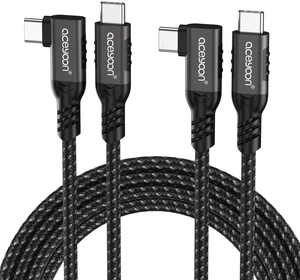 aceyoon 2 Pack 5FT Right Angle USB C to USB C Cable, 240W PD Fast Charging aceyoon 2 Pack 5FT Right Angle USB C to USB C Cable, 240W PD Fast Charging