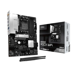 ASRock B550 Rock WiFi ATX Motherboard, AM4 Socket for Ryzen 3000-5000 CPUs, DDR4 4733+ (OC), PCIe 4.0, Triple M.2, 2.5G LAN, Wi-Fi 6E ASRock B550 Rock WiFi ATX Motherboard, AM4 Socket for Ryzen 3000-5000 CPUs, DDR4 4733+ (OC), PCIe 4.0, Triple M.2, 2.5G LAN, Wi-Fi 6E