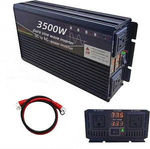 3500 Watt Power Inverter 12V DC to 110V AC Converter, RV Inverter, LED Display with 2 AC Outlets Dual Fans Radiating, for RV, Camp and Home, Electric Tool Pure Sine Wave Inverter (110V, 3500W 12V) 3500 Watt Power Inverter 12V DC to 110V AC Converter, RV Inverter, LED Display with 2 AC Outlets Dual Fans Radiating, for RV, Camp and Home, Electric Tool Pure Sine Wave Inverter (110V, 3500W 12V)