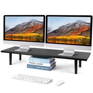 LOTEYIKE Dual Monitor Stand for 2 Monitors, Large TV Riser with Adjustable Length Desk Shelf Organizer, Computer Monitor Stand for Desktop, Computer,Laptop,Screen,Printer (Black Color) LOTEYIKE Dual Monitor Stand for 2 Monitors, Large TV Riser with Adjustable Length Desk Shelf Organizer, Computer Monitor Stand for Desktop, Computer,Laptop,Screen,Printer (Black Color)