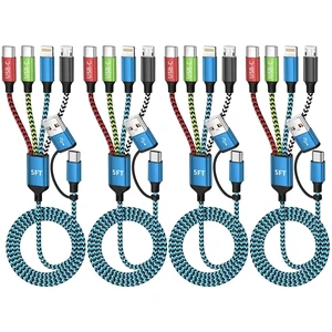 4 in 2 Multi Charging Cable, USBA/C Universal Charging Cords 4 Pack 5FT 4 in 2 Multi Charging Cable, USBA/C Universal Charging Cords 4 Pack 5FT