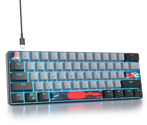 iRoboosta Portable 60% Mechanical Gaming Keyboard Grey/Black, RGB Backlit Wired Key Board with Blue Switch, Compact 61 Keys Mini Office Keyboards with for Windows Laptop PC (61 Dolch/Blue Switch) iRoboosta Portable 60% Mechanical Gaming Keyboard Grey/Black, RGB Backlit Wired Key Board with Blue Switch, Compact 61 Keys Mini Office Keyboards with for Windows Laptop PC (61 Dolch/Blue Switch)