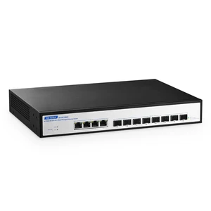 12 Port 10Gbps Managed Switch, 8 x 10G SFP+ Slots, 4 x 10G RJ-45 Ports, Support 10G/5G/2.5G/1000M Auto-Negotiation, YuLinca Smart Web Managed Rackmout Switch 12 Port 10Gbps Managed Switch, 8 x 10G SFP+ Slots, 4 x 10G RJ-45 Ports, Support 10G/5G/2.5G/1000M Auto-Negotiation, YuLinca Smart Web Managed Rackmout Switch
