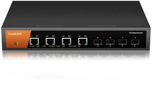 keepLiNK 8 Port 10G Ethernet Switch Unmanaged, 4 x RJ45 Ports, 4 x SFP+ Slots, 10Gbps Network Switch for NAS, PC, WiFi7 Router, Adapter/NIC Metal Case keepLiNK 8 Port 10G Ethernet Switch Unmanaged, 4 x RJ45 Ports, 4 x SFP+ Slots, 10Gbps Network Switch for NAS, PC, WiFi7 Router, Adapter/NIC Metal Case
