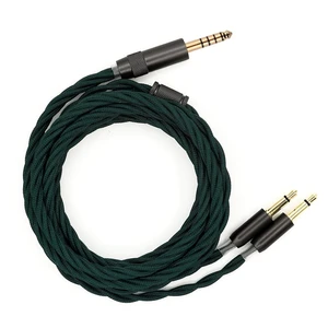 Elihp Headphone Cable, 5N High Purity Copper Plated with Gold Foil, 2.5m, Dark Green Nylon, Dual 3.5mm to 4.4mm Balanced, Compatible with Hifiman Sundara, Ananda, Arya, He400se Elihp Headphone Cable, 5N High Purity Copper Plated with Gold Foil, 2.5m, Dark Green Nylon, Dual 3.5mm to 4.4mm Balanced, Compatible with Hifiman Sundara, Ananda, Arya, He400se