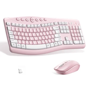 Wireless Keyboard and Mouse Combo Silent Ergonomic Curved Design for Office Wireless Keyboard and Mouse Combo Silent Ergonomic Curved Design for Office