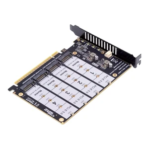 NFHK Card 4X NVME M.2 NGFF SSD to Detachable Bifurcation PCIE Express 5.0 Gen5 Gen4 X16 Raid Card VROC Raid0 Hyper Adapter NFHK Card 4X NVME M.2 NGFF SSD to Detachable Bifurcation PCIE Express 5.0 Gen5 Gen4 X16 Raid Card VROC Raid0 Hyper Adapter