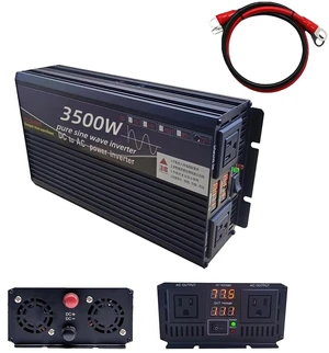 3500W Power Inverter 24V DC to 110V AC Converter with LED Display Dual AC Outlets Dual Fans Radiating for RV, Camp, Boat and Home Emergency Portable Pure Sine Wave Inverter (LED Screen, 3500W 24V) 3500W Power Inverter 24V DC to 110V AC Converter with LED Display Dual AC Outlets Dual Fans Radiating for RV, Camp, Boat and Home Emergency Portable Pure Sine Wave Inverter (LED Screen, 3500W 24V)