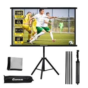 60" Projector Screen Tripod Stand,Projection Screen with Black Backing,16:9 HD Premium Wrinkle-Free Tripod Stand Movie Screen for Movie Night Home Theater Business Presentation with Storage Bag 60" Projector Screen Tripod Stand,Projection Screen with Black Backing,16:9 HD Premium Wrinkle-Free Tripod Stand Movie Screen for Movie Night Home Theater Business Presentation with Storage Bag