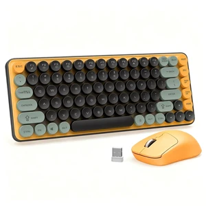 Wireless Keyboard and Mouse Combo, Colorful 85 Keys Round Keyboard Mouse Set, with Fn Multimedia Keys for Office and Home, 3-Level DPI Adjustable Quiet Mouse for Windows, Mac,Desktop, Laptop, P Wireless Keyboard and Mouse Combo, Colorful 85 Keys Round Keyboard Mouse Set, with Fn Multimedia Keys for Office and Home, 3-Level DPI Adjustable Quiet Mouse for Windows, Mac,Desktop, Laptop, P