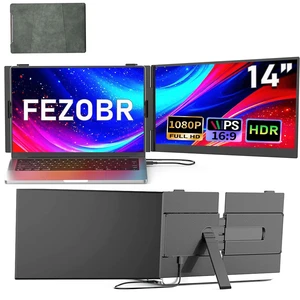 FEZOBR Laptop Screen Extender, 14.2" Ultra-Slim Dual Portable Monitor, 1080P FHD IPS Display, USB-C/HDMI Plug & Play, Monitor Extender for 13-17.3" Laptops, Mac/Windows/Chrome FEZOBR Laptop Screen Extender, 14.2" Ultra-Slim Dual Portable Monitor, 1080P FHD IPS Display, USB-C/HDMI Plug & Play, Monitor Extender for 13-17.3" Laptops, Mac/Windows/Chrome