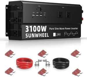 SUNWHEEL 3100W 24V Pure Sine Wave Inverter, 24 Volt to 110V/120V Inverter SUNWHEEL 3100W 24V Pure Sine Wave Inverter, 24 Volt to 110V/120V Inverter
