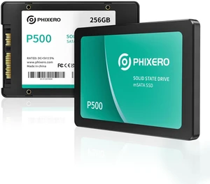 PHIXERO SATA SSD 256GB 3D NAND SATA 2.5 inch Internal Solid State Drive for Laptop/Desktop PC/Mini PC - P500 PHIXERO SATA SSD 256GB 3D NAND SATA 2.5 inch Internal Solid State Drive for Laptop/Desktop PC/Mini PC - P500