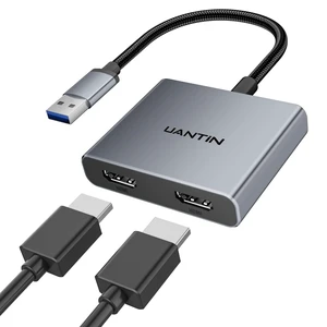 UANTIN USB-A to Dual HDMI Adapter, Extended Display for Dual Monitor UANTIN USB-A to Dual HDMI Adapter, Extended Display for Dual Monitor