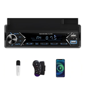 Single DIN Car Stereo Bluetooth Car Radio with FM/MP3/AUX Dual USB SWC Colorful Lights Phone Holder & Wireless MIC Single DIN Car Stereo Bluetooth Car Radio with FM/MP3/AUX Dual USB SWC Colorful Lights Phone Holder & Wireless MIC