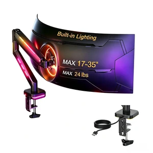 Suptek Single RGB Monitor Mount for 17-34-35'' Screen up to 24lbs, Gas Spring Monitor Arm, Full Motion Adjustable Desk Stand, Black, MDXDJ Suptek Single RGB Monitor Mount for 17-34-35'' Screen up to 24lbs, Gas Spring Monitor Arm, Full Motion Adjustable Desk Stand, Black, MDXDJ