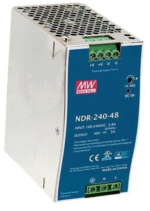 DIN Rail PS 240W 48V 5A NDR-240-48 Meanwell AC-DC SMPS NDR-240 Series MEAN WELL Switching Power Supply DIN Rail PS 240W 48V 5A NDR-240-48 Meanwell AC-DC SMPS NDR-240 Series MEAN WELL Switching Power Supply