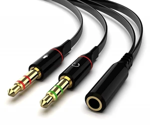 Maeline Headphone Splitter Adapter, 3.5mm Mic Cable for Computer, Headset 3.5mm Female to 2 Dual Male Microphone Audio Stereo Jack Earphones Port to Gaming Speaker PC - 10 Pack Maeline Headphone Splitter Adapter, 3.5mm Mic Cable for Computer, Headset 3.5mm Female to 2 Dual Male Microphone Audio Stereo Jack Earphones Port to Gaming Speaker PC - 10 Pack