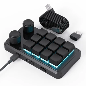 MOSHOU Macro Pad with Macropad Knob,3-Layers Custom,12 Key Macro Keypad with Wireless Receiver,Hot swappable Switch Gaming Keyboard,Programmable Keyboard RGB,Mini Shortcut Keypad (Black) MOSHOU Macro Pad with Macropad Knob,3-Layers Custom,12 Key Macro Keypad with Wireless Receiver,Hot swappable Switch Gaming Keyboard,Programmable Keyboard RGB,Mini Shortcut Keypad (Black)