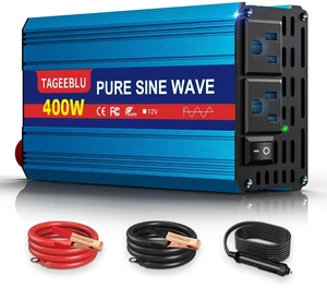 400W Pure Sine Wave Power Inverter 12V DC to 110V 120V AC for Vehicles 400W Pure Sine Wave Power Inverter 12V DC to 110V 120V AC for Vehicles