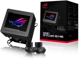 ASUS ROG RYUJIN III WB CPU Water Block-Intel LGA 1700, 1200, 115X, AMD Socket AM4, AM5 Asetek Copper Cold Plate Black, 178 Micro-Cooling, 3.5" Full Color LCD Display, Embedded VRM Fan, 3 Year ASUS ROG RYUJIN III WB CPU Water Block-Intel LGA 1700, 1200, 115X, AMD Socket AM4, AM5 Asetek Copper Cold Plate Black, 178 Micro-Cooling, 3.5" Full Color LCD Display, Embedded VRM Fan, 3 Year